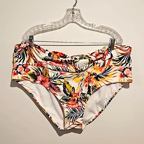 Terra & Sky Other - terra & sky multicolor tropical print swimsuit bottoms thigh hi cut 2X